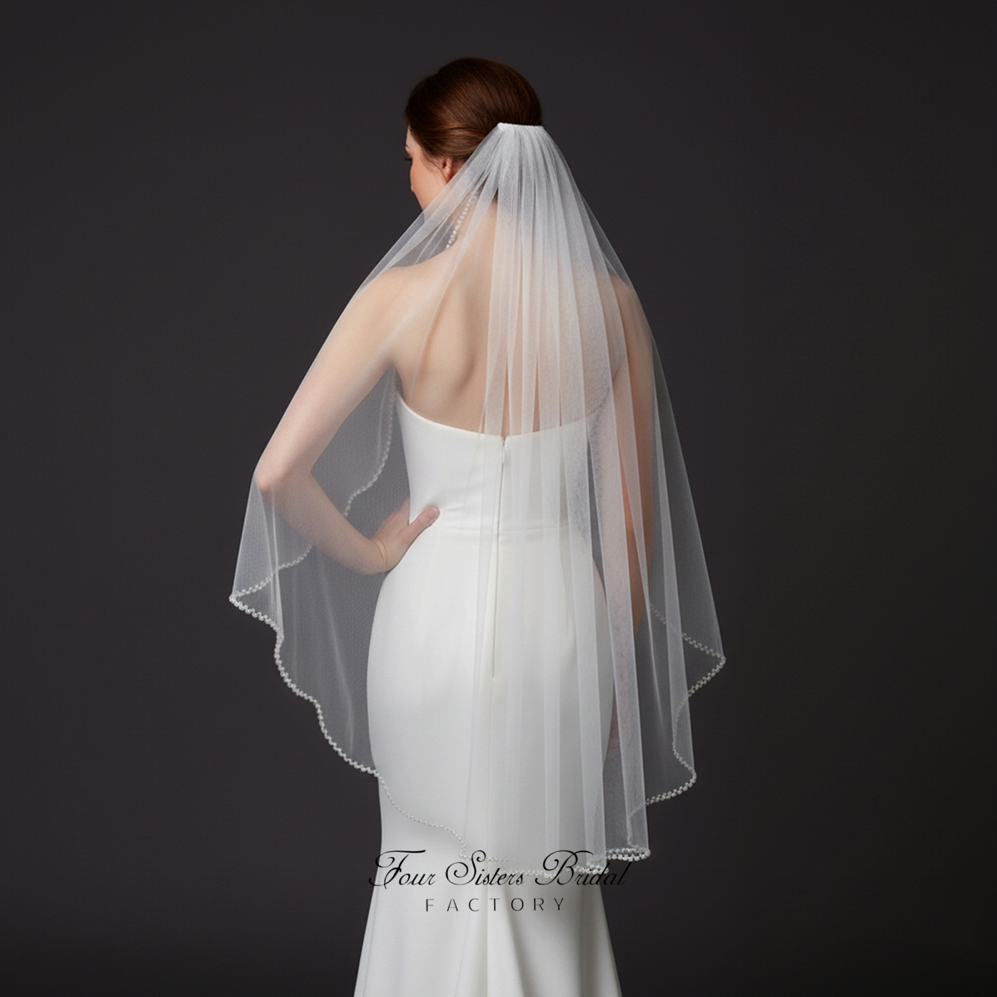Pearl Trimmed  Bridal Veil