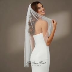 Classic Single-tier Pearl Veil