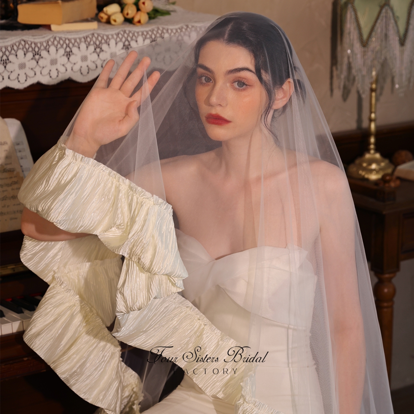 Ribbon Edge Bridal Veils