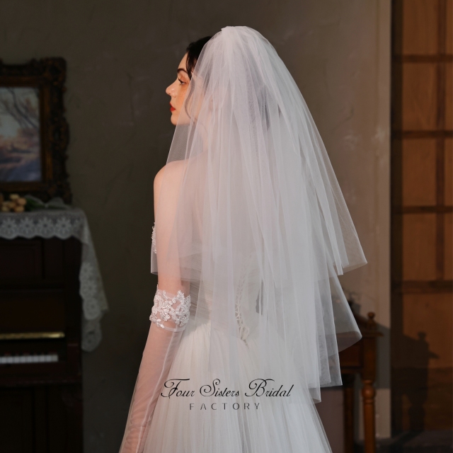 Two-tier Puffy Bridal Veils