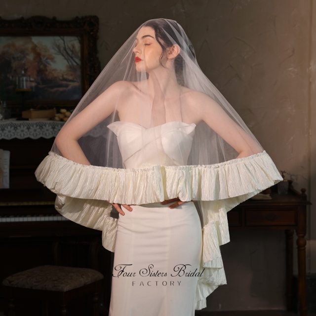 Ribbon Edge Bridal Veils
