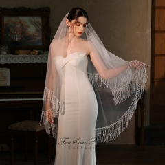 Two-tier Fringe Bridal Veils
