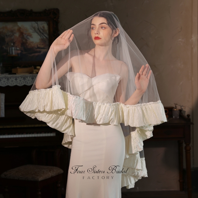 Ribbon Edge Bridal Veils