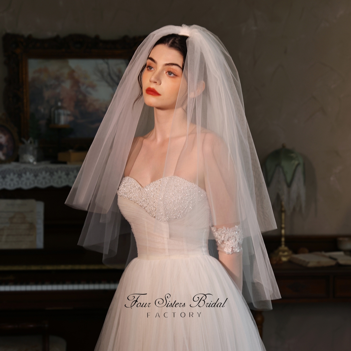 Two-tier Puffy Bridal Veils