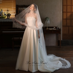 Long Length Ruffled Edge Bridal Veils