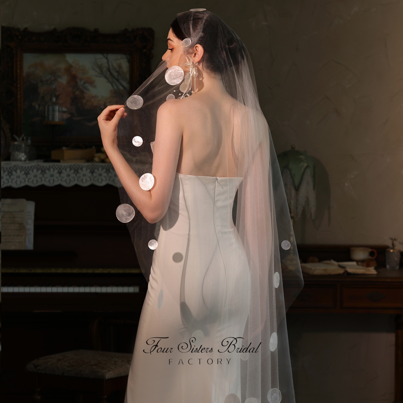 Shell Sequin Bridal Veils