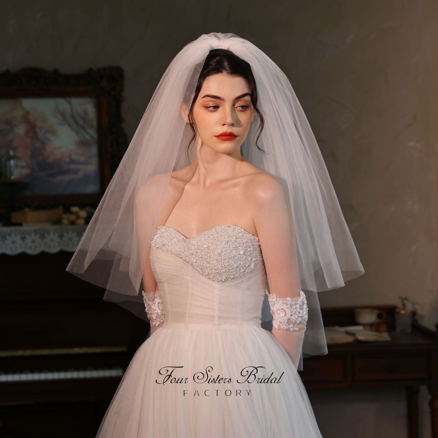 Two-tier Puffy Bridal Veils