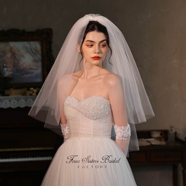 Two-tier Puffy Bridal Veils