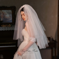 Two-tier Puffy Bridal Veils