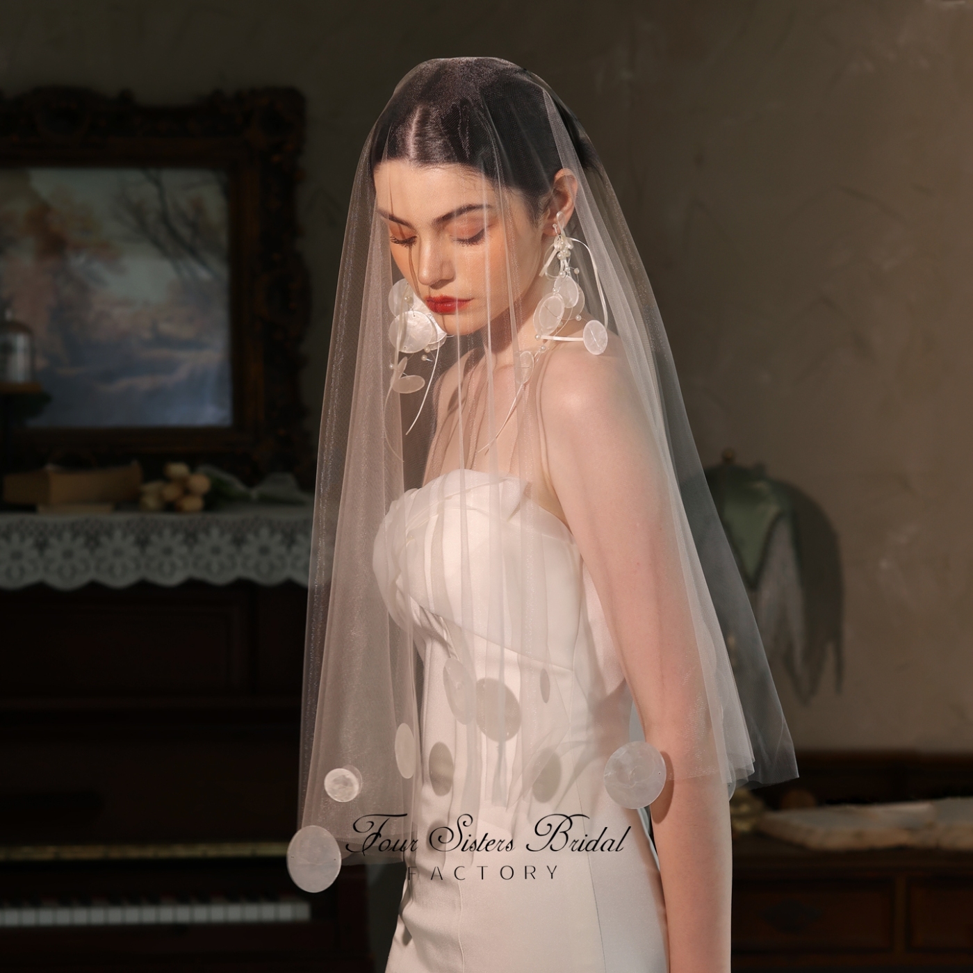 Shell Sequin Bridal Veils