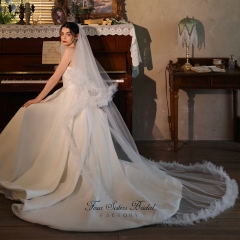 Long Length Ruffled Edge Bridal Veils