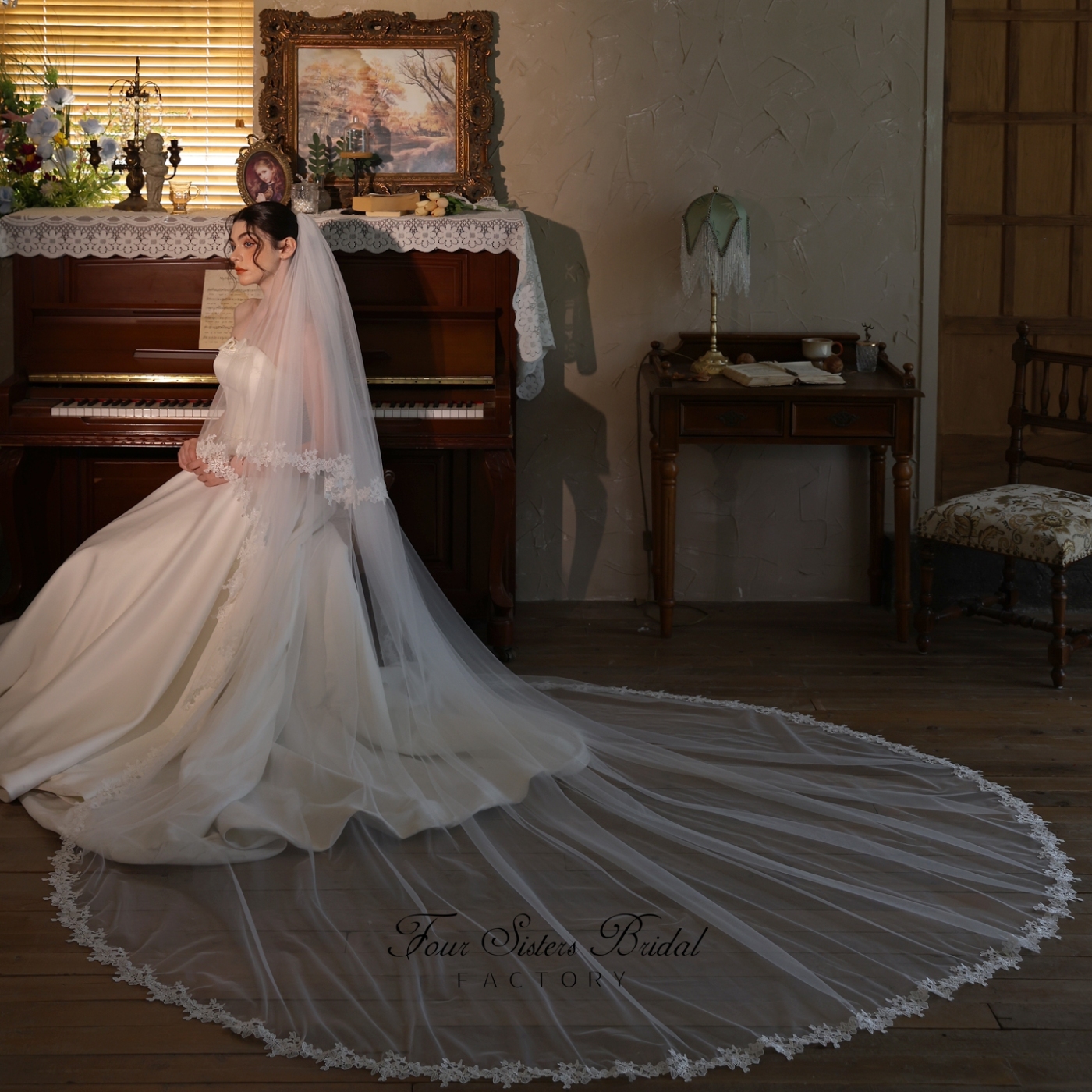Two-tier Lace Cathedral  Bridal Veils