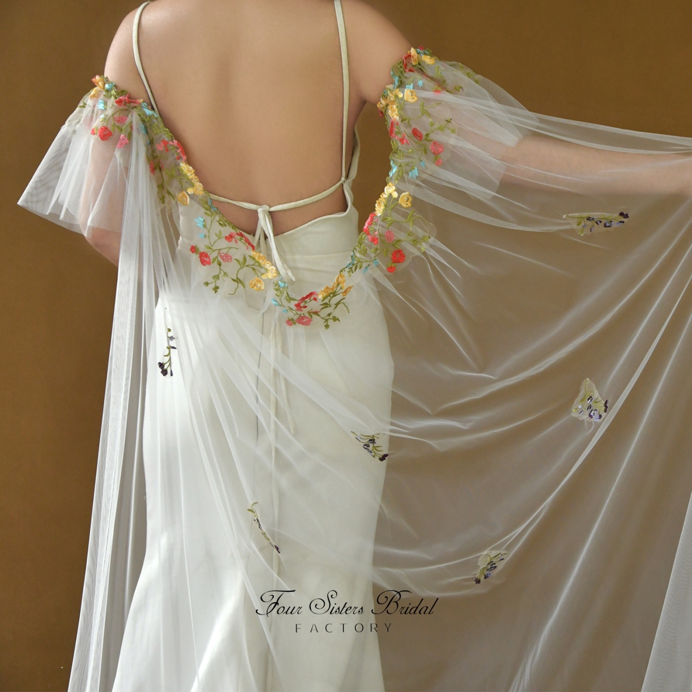 Colorful Lace Embroidered Bridal Shawls
