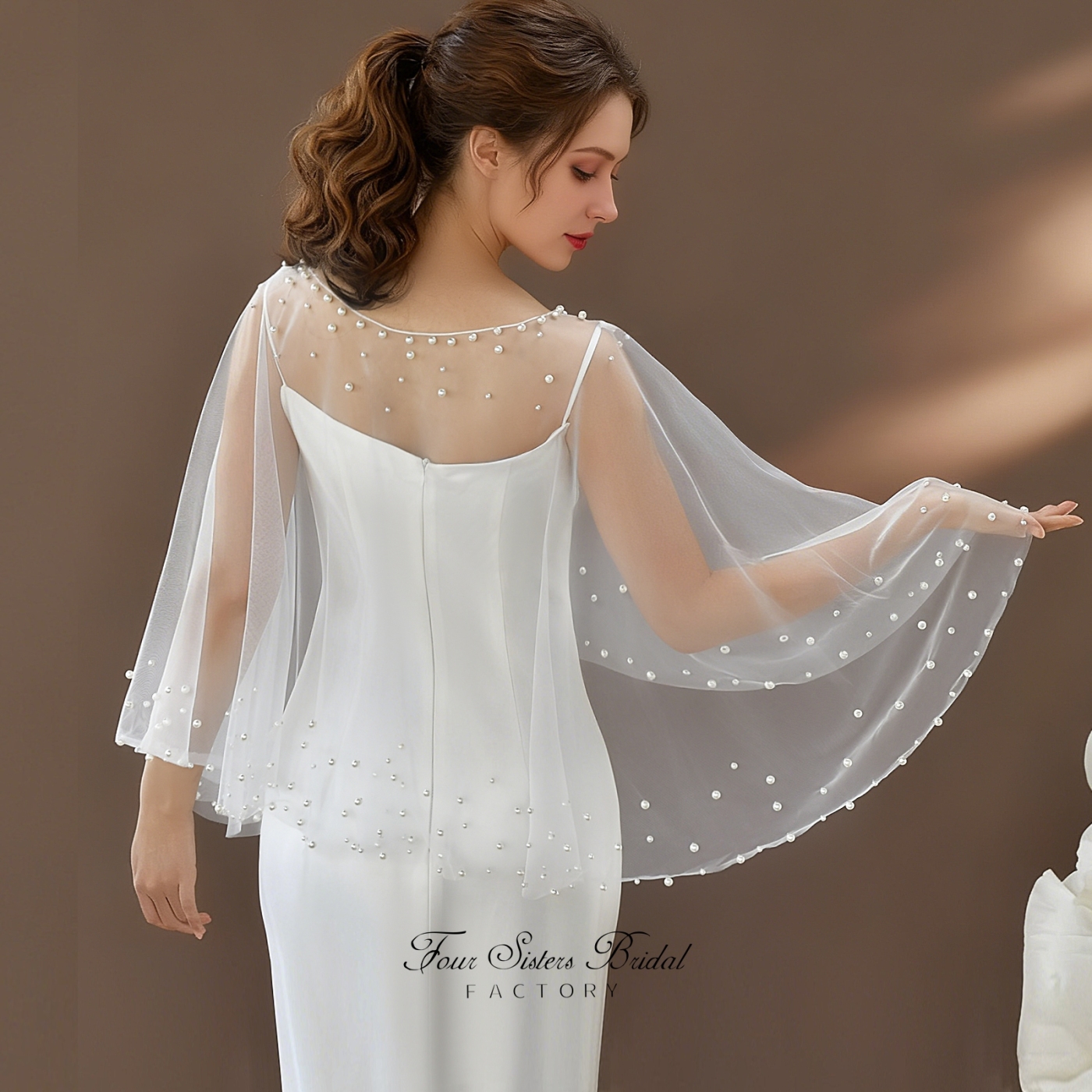 Elegant Pearl Bridal Capes