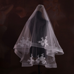 Ribbon Edge Lace Bridal Veils