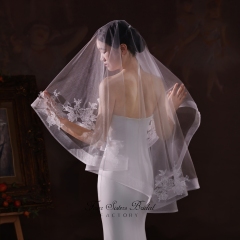 Ribbon Edge Lace Bridal Veils