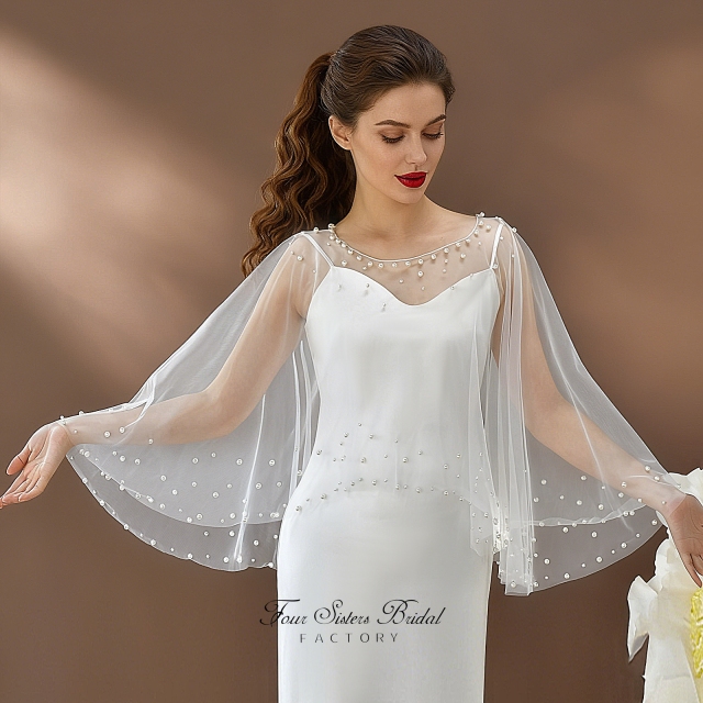 Elegant Pearl Bridal Capes