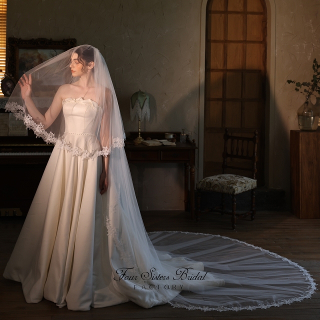 Two-tier Lace Cathedral  Bridal Veils
