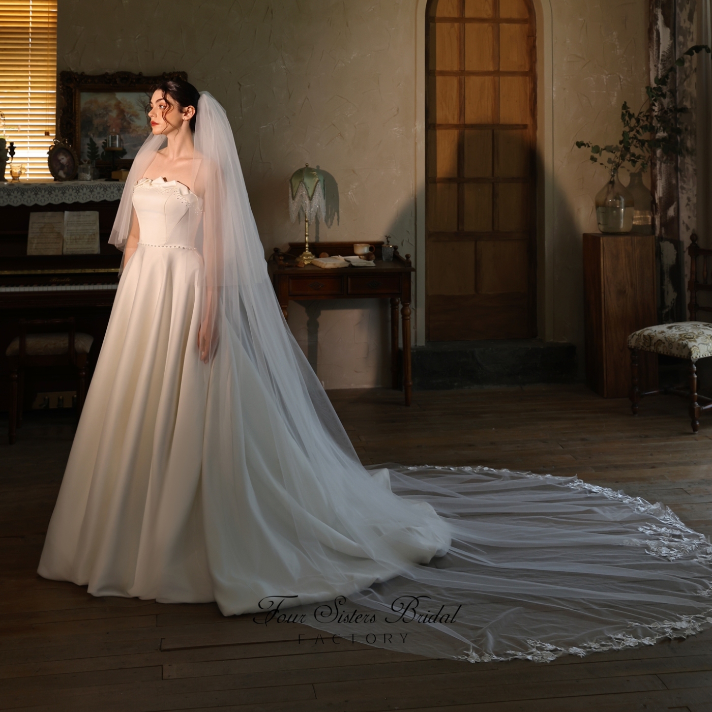 Sophisticated Lace Cathedral  Bridal Veils