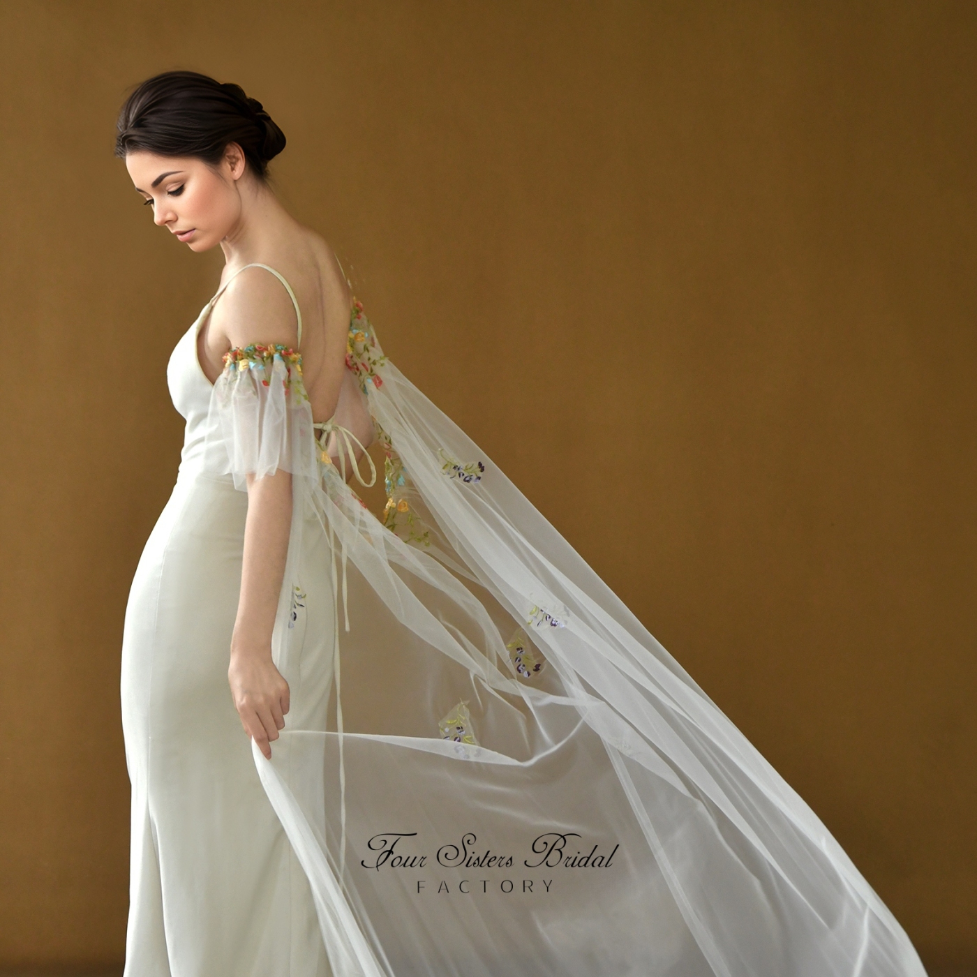 Colorful Lace Embroidered Bridal Shawls