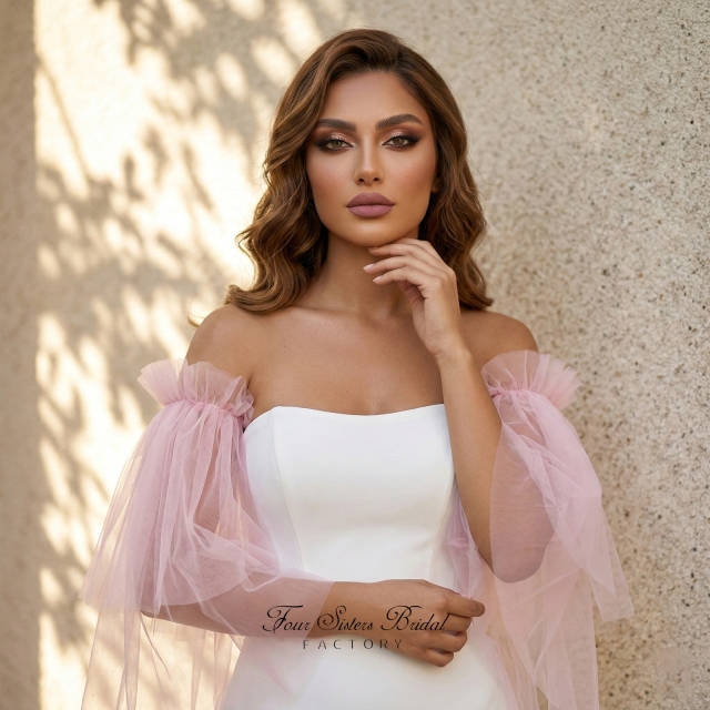 Detachable Puffy Tulle Bridal Sleeves