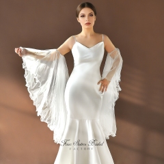 Detachable Ruffled Edge Bridal Sleeves