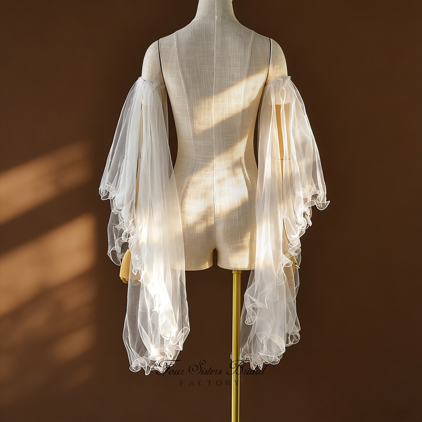 Detachable Ruffled Edge Bridal Sleeves