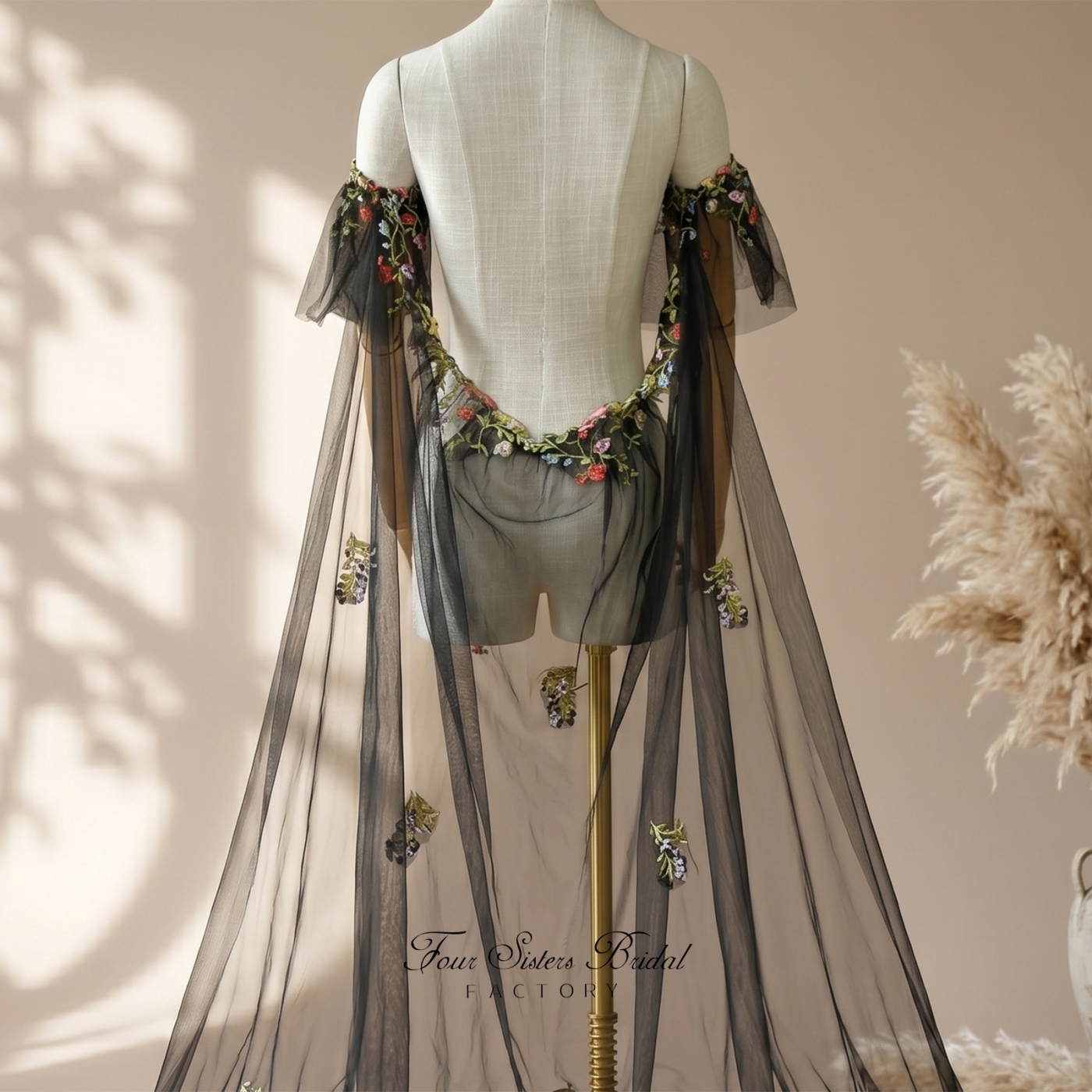 Colorful Lace Embroidered Bridal Shawls