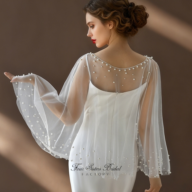 Elegant Pearl Bridal Capes