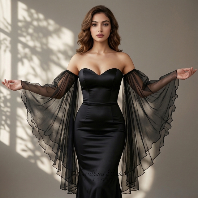 Detachable Ruffled Edge Bridal Sleeves