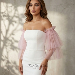 Detachable Puffy Tulle Bridal Sleeves