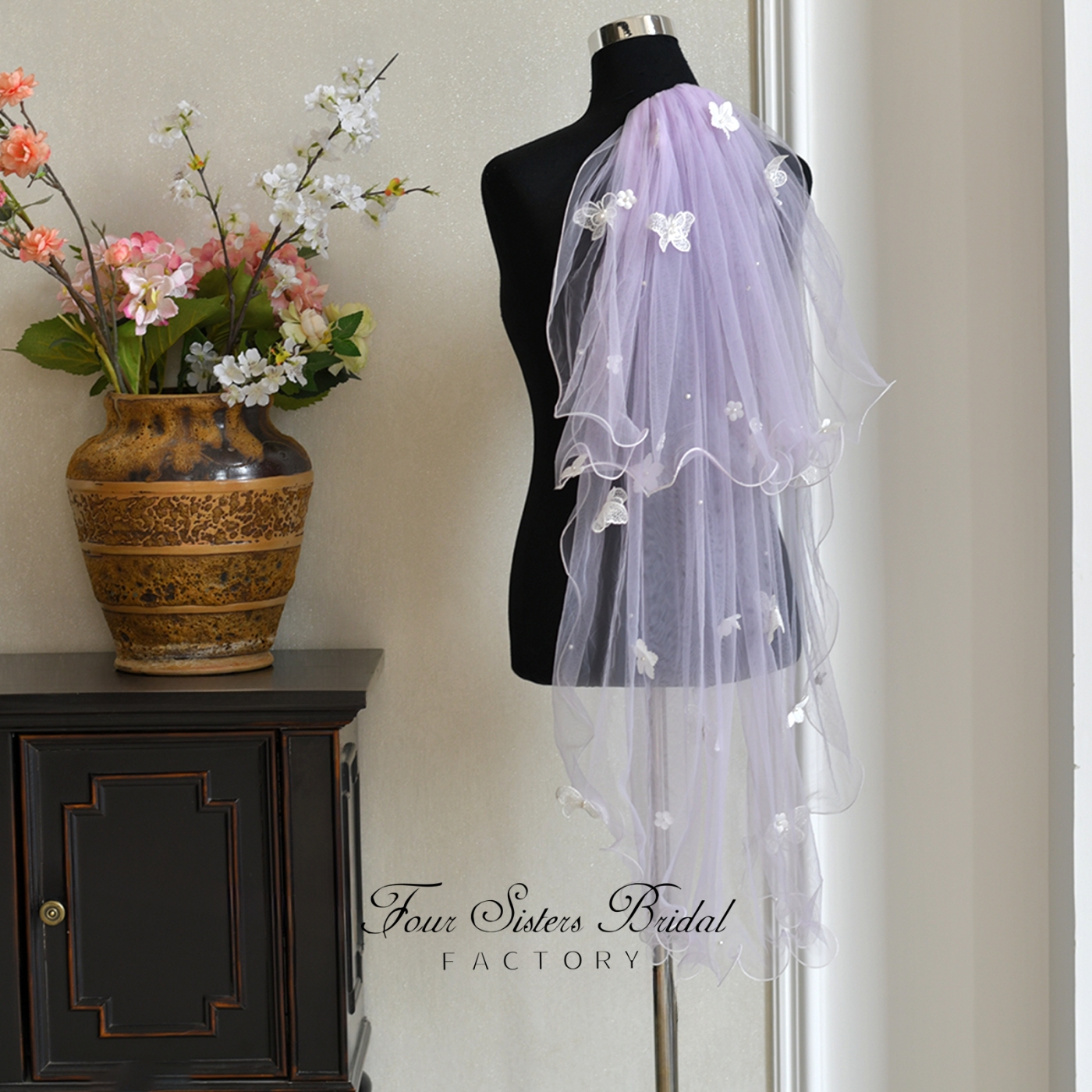 Two Layers Lavender Veils