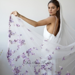 Long Elegant Light Blue Veils