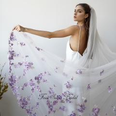 Long Elegant Light Blue Veils