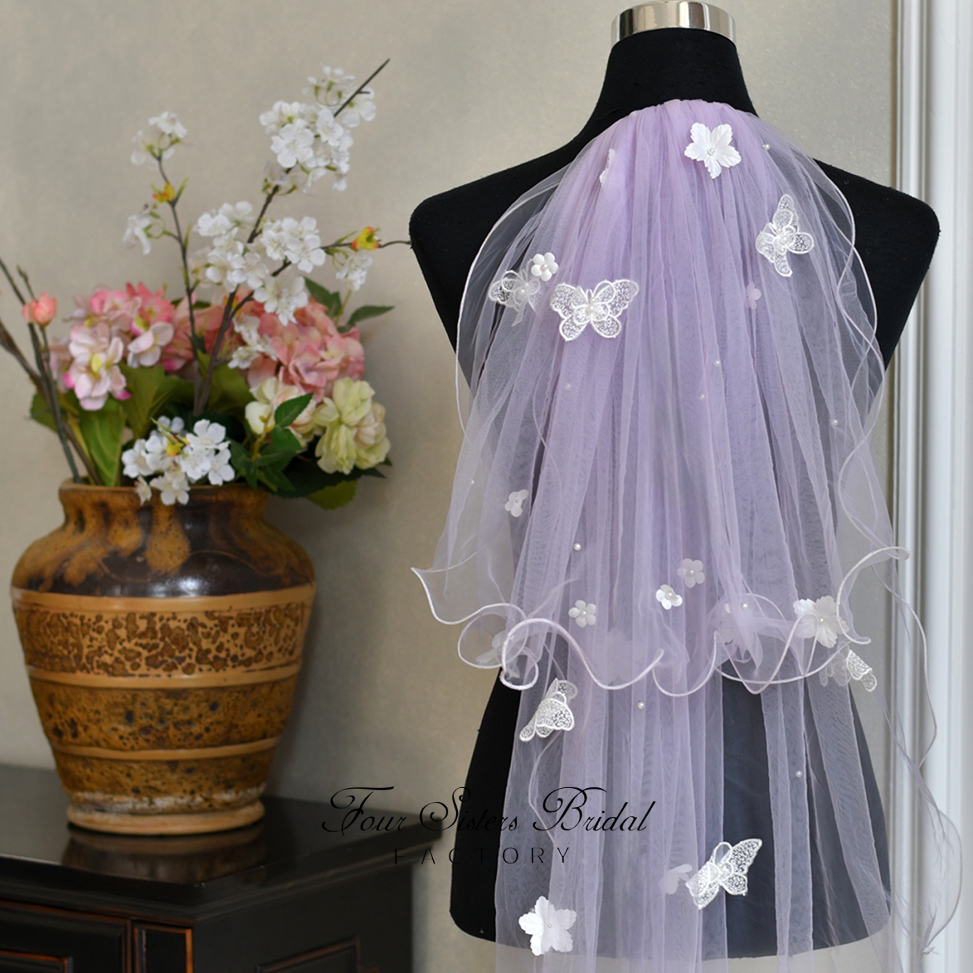 Two Layers Lavender Veils
