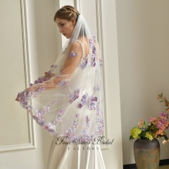 3D Colorful Flowers Veils
