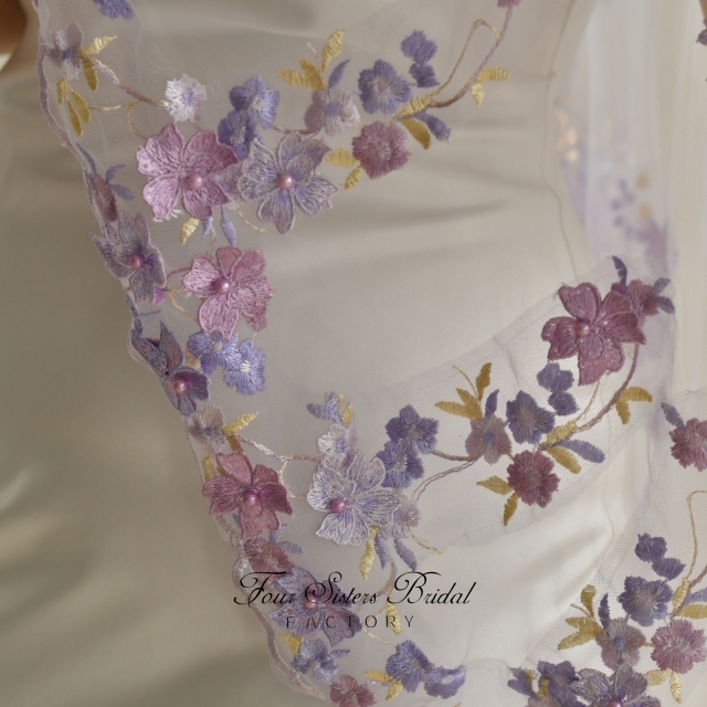 3D Colorful Flowers Veils