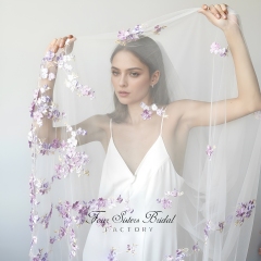 Long Elegant Light Blue Veils