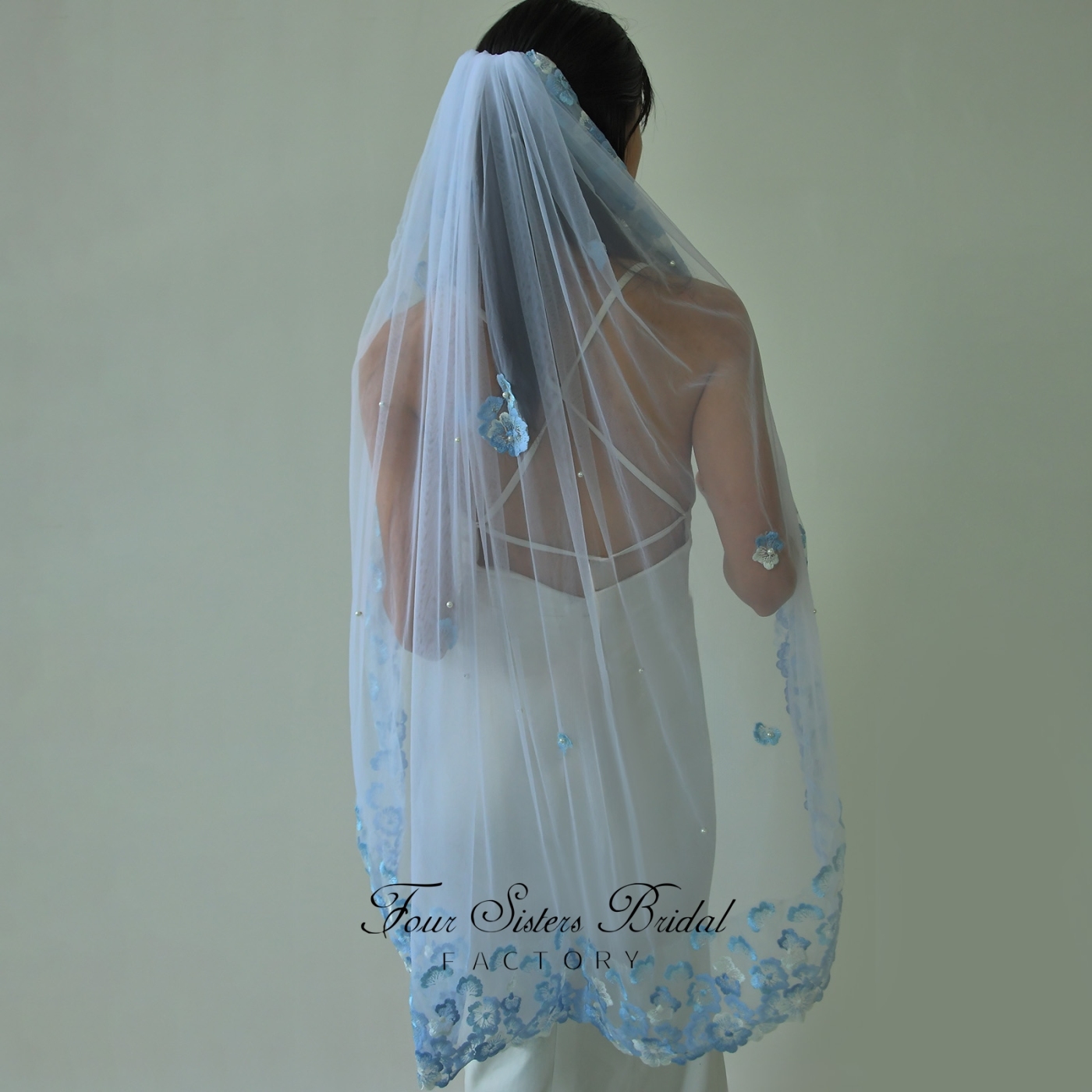 Elegant Light Blue Veils