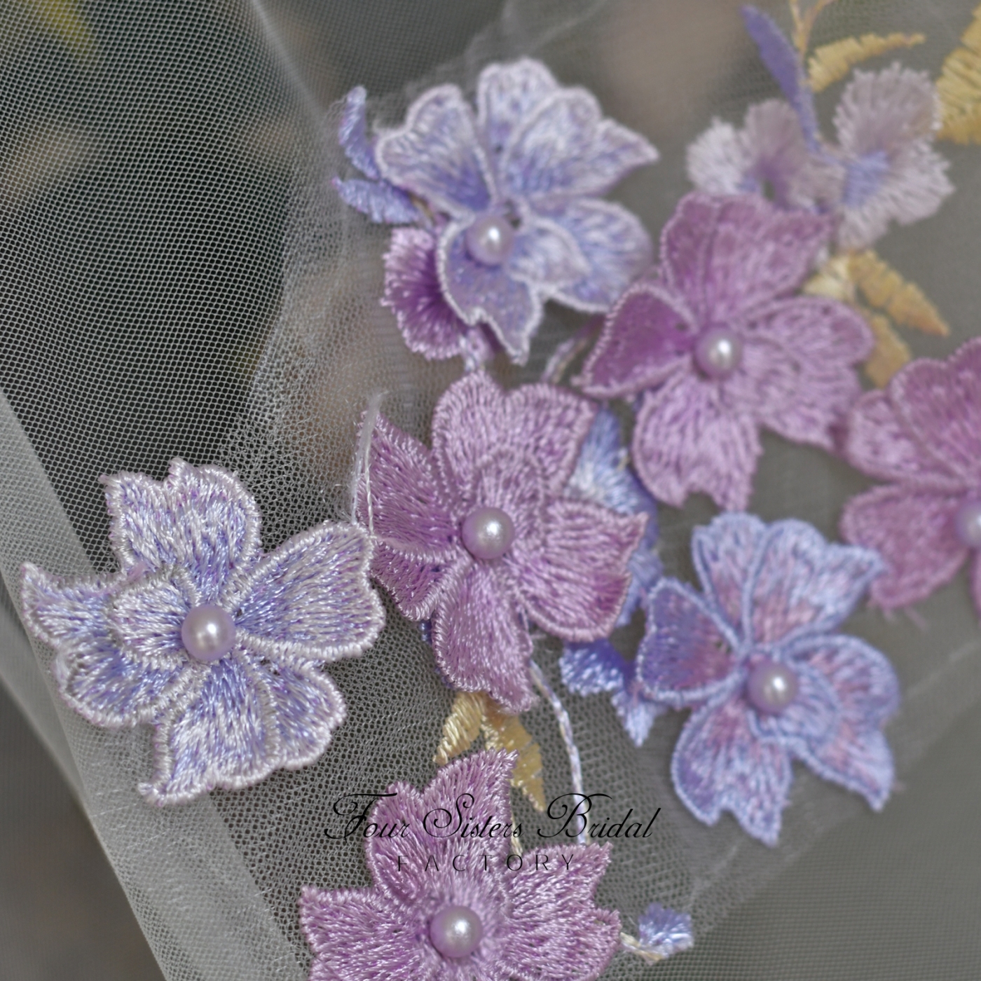 3D Colorful Flowers Veils