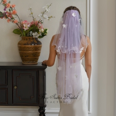 Two Layers Lavender Veils