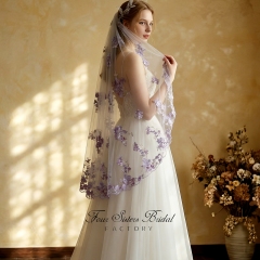 3D Colorful Flowers Veils