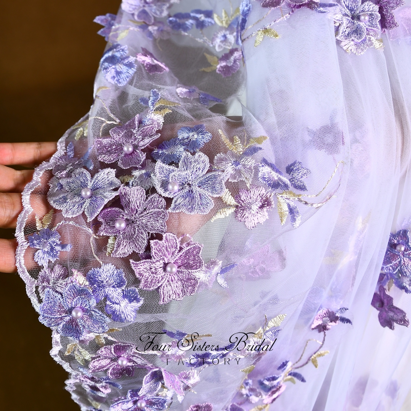 Long Elegant Light Blue Veils