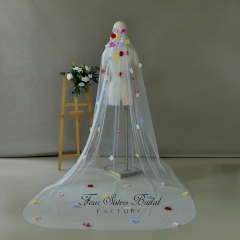 3D Colorful Flowers Veils