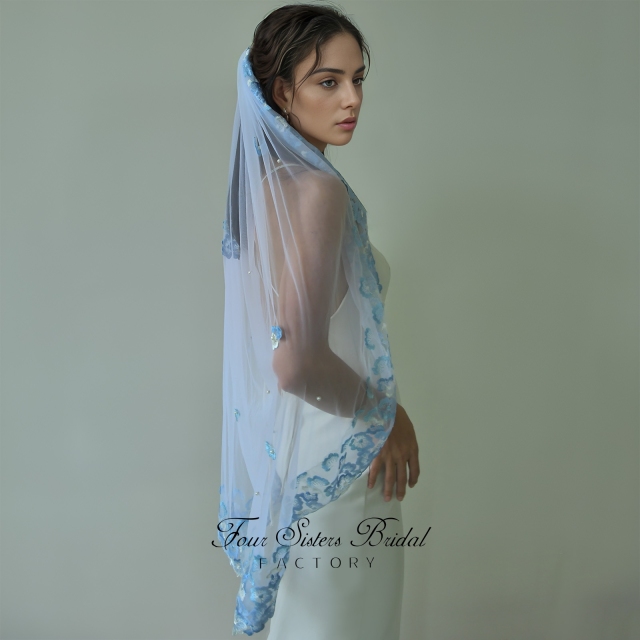 Elegant Light Blue Veils