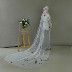 3D Colorful Flowers Veils