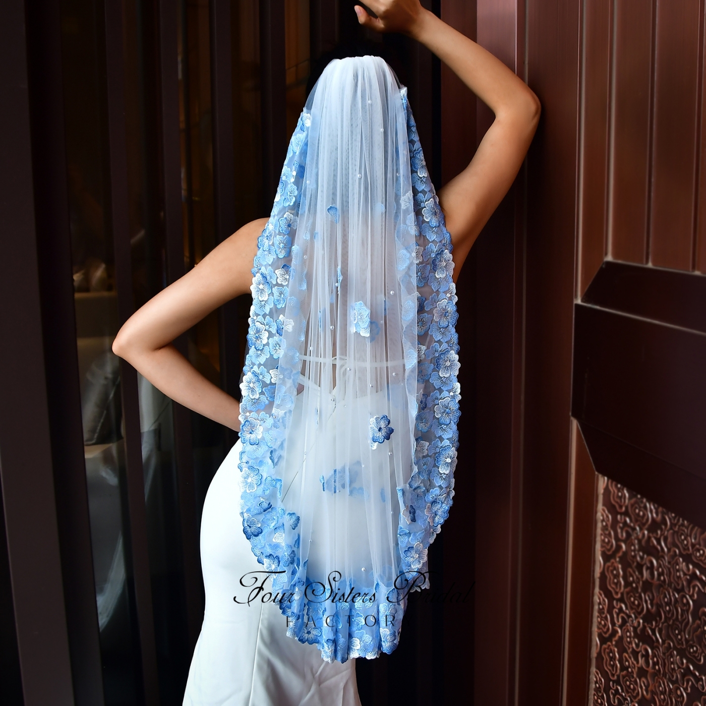 Elegant Light Blue Veils