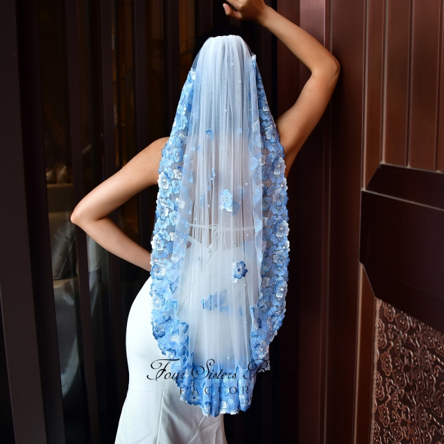 Elegant Light Blue Veils