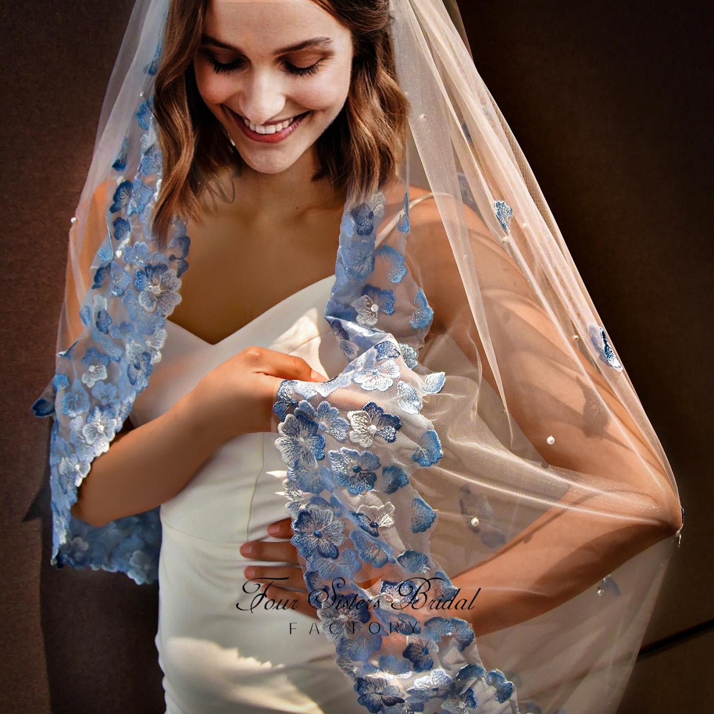 Elegant Light Blue Veils