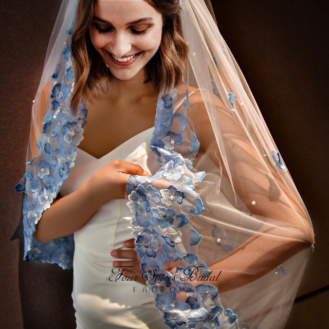 Elegant Light Blue Veils